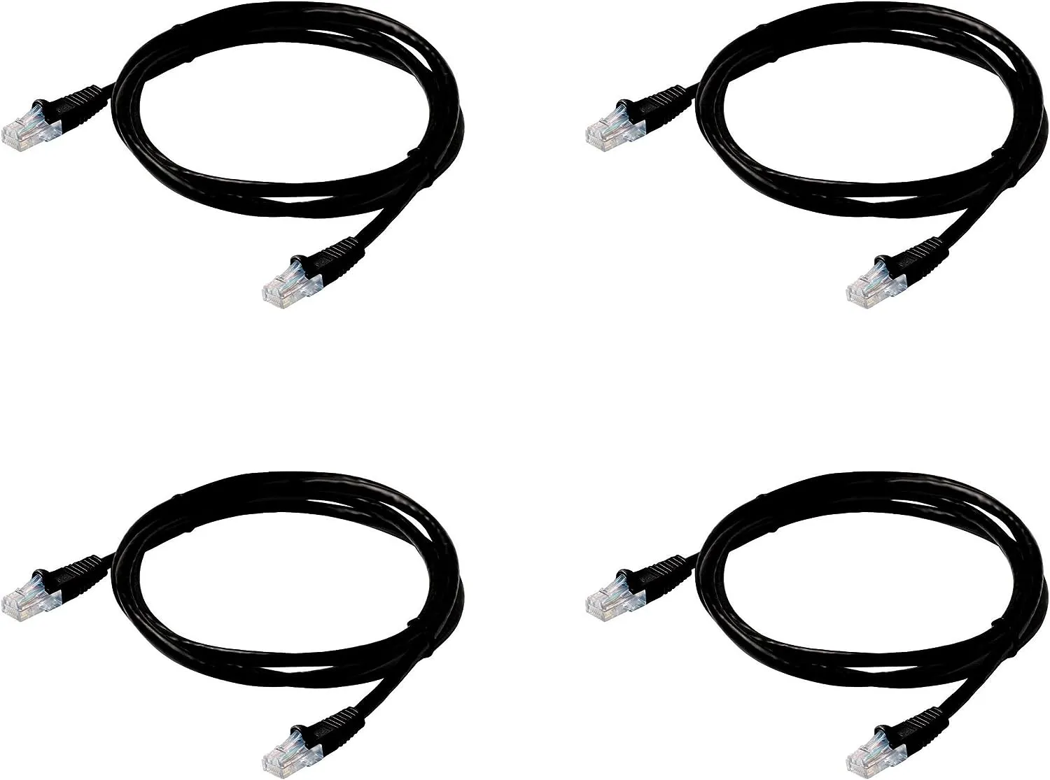 10-Feet Molded Cat5E UTP Patch, Black, 4-Pack (CNE438264)