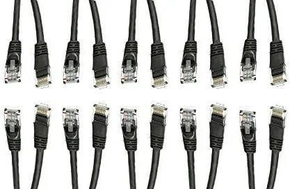 10 FT (3M) Cat5e Networking Ethernet UTP Patch Cable, 350Mhz, (10 Feet/3 Meters) Cat 5e Snagless Molded Boot Cable for PC/Router / PS4 / Xbox/Modem Black ED760168 (10 Pack)