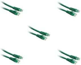 10 FT (3M) Cat5e Networking Ethernet UTP Patch Cable, 350Mhz, (10 Feet/3 Meters) Cat 5e Snagless Molded Boot Cable for PC/Router / PS4 / Xbox/Modem Green ED746575 (5 Pack)