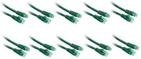 10 FT (3M) Cat5e Networking Ethernet UTP Patch Cable, 350Mhz, (10 Feet/3 Meters) Cat 5e Snagless Molded Boot Cable for PC/Router / PS4 / Xbox/Modem Green ED746582 (10 Pack)