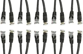 10 Pack Cat5e Black Ethernet Patch Cable, Snagless Molded Boot, 10 Feet, CNE540764