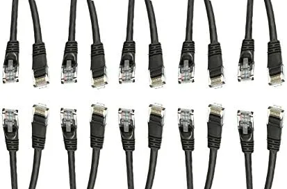 10 Pack Cat5e Black Ethernet Patch Cable, Snagless Molded Boot, 10 Feet, CNE543284