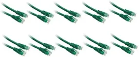 10 Pack Cat5e Cable with UTP Molded Boot 350MHz 5 Feet Green, CNE483110