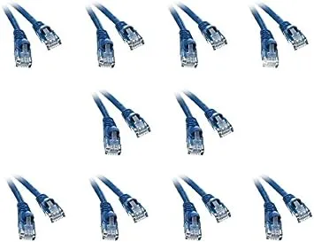 10 Pack, Cat5e Ethernet Patch Cable, Snagless/Molded Boot, 1, Blue (CNE503108)