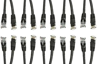 10 Pack, Cat5e Ethernet Patch Cable, Snagless/Molded Boot, 10 Feet, Black (CNE507168)