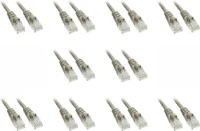 10 Pack Cat5e Snagless/Molded Boot, Ethernet Patch Cable 35 Feet Grey, CNE745310