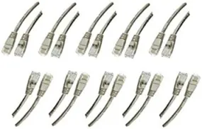 10 Pack Cat5e Snagless/Molded Boot, Ethernet Patch Cable 5 Feet Grey, CNE481512