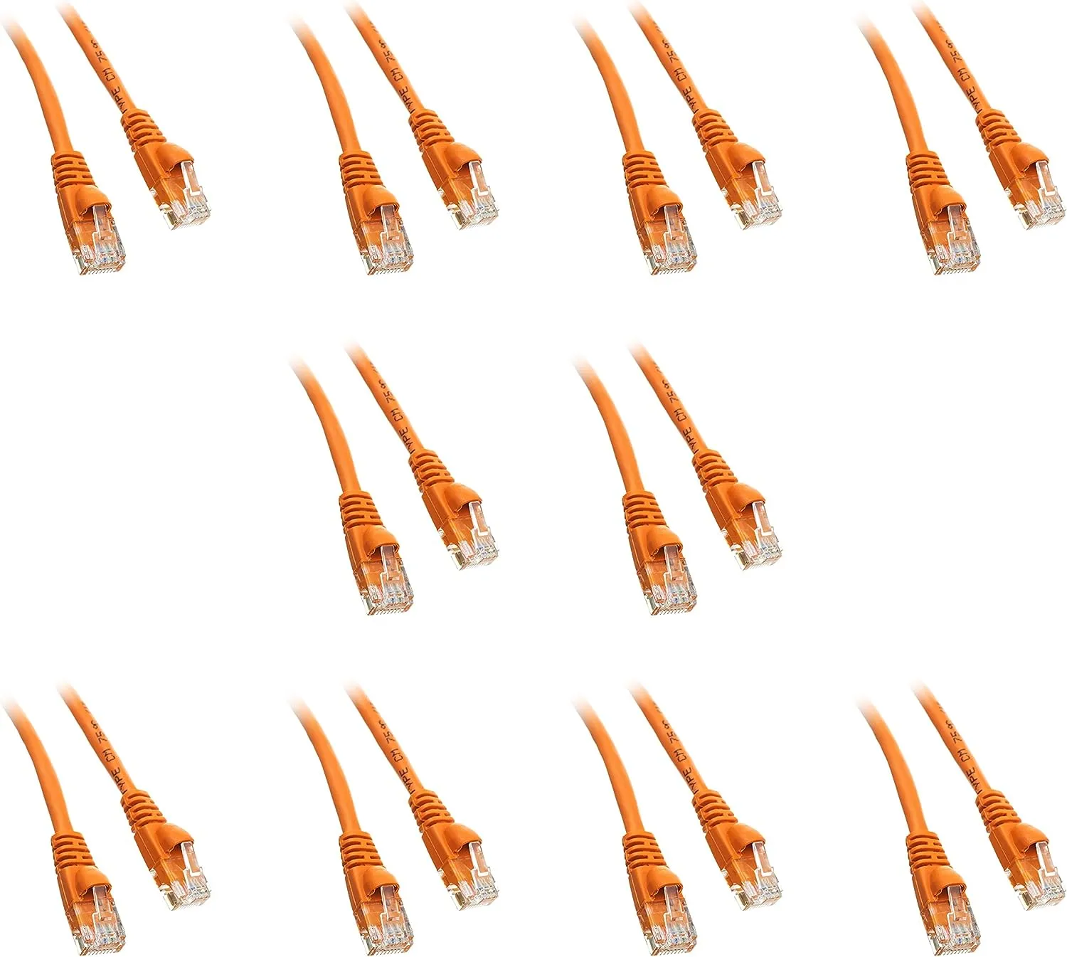 14-Feet Cat5e Snagless/Molded Boot Ethernet Patch Cable, 10-Pack - Orange (CNE48274)