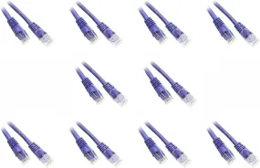 1.5-Feet Cat5e Snagless/Molded Boot Ethernet Patch Cable, 10-Pack - Purple (CNE48700)