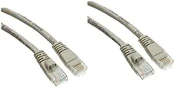 2 Pack, Cat5e Ethernet Patch Cable, Snagless/Molded Boot, 25 Feet, Gray (CNE506383)