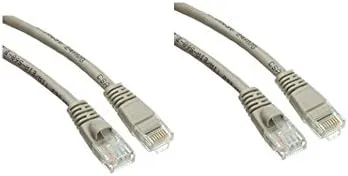 2 Pack, CAT5E Gray Hi-Speed LAN Ethernet Patch Cable, Snagless/Molded Boot, 25 Feet, CNE469589