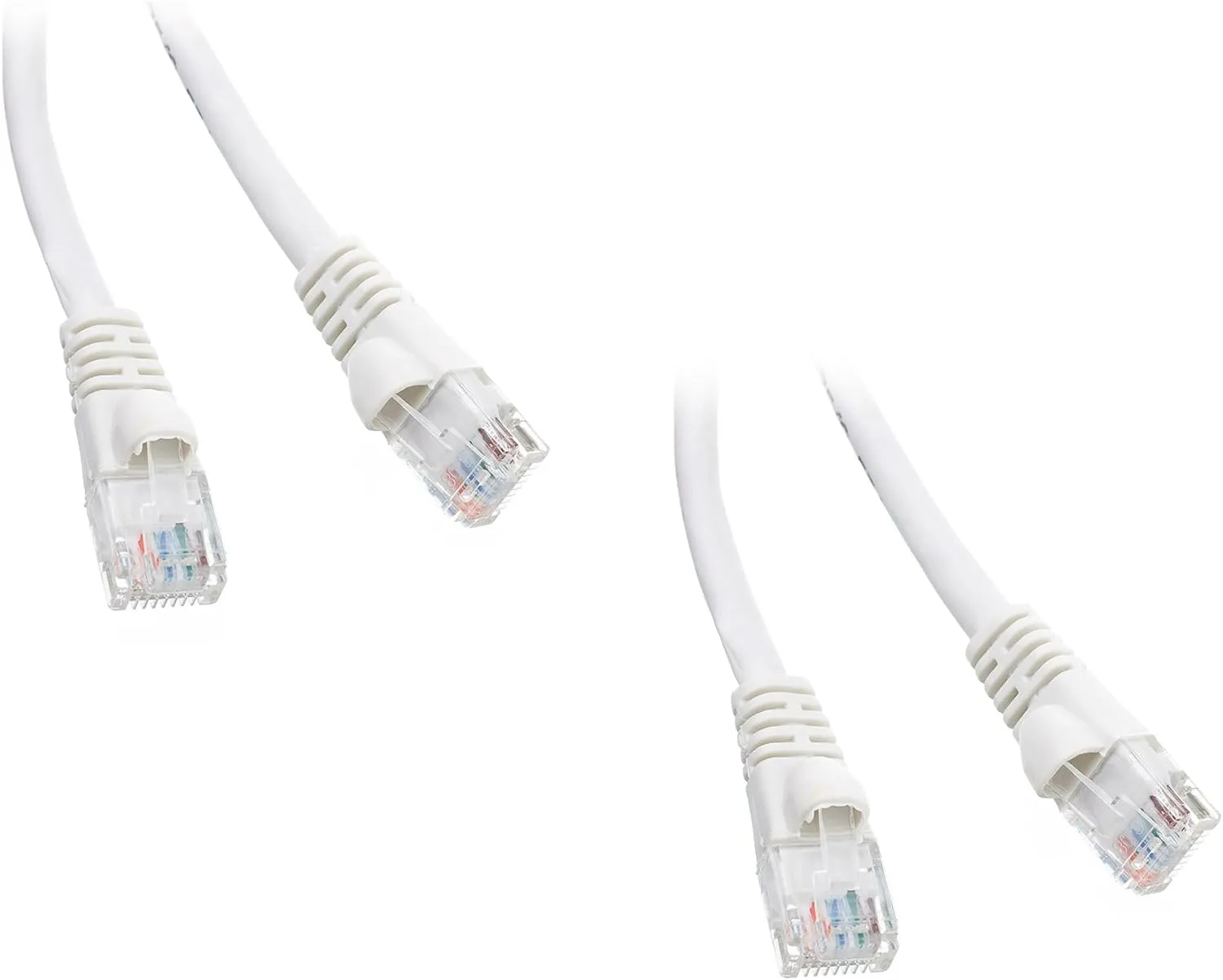 2 Pack Cat6 Snagless/Molded Boot, Ethernet Patch Cable 10 Feet White, CNE15058