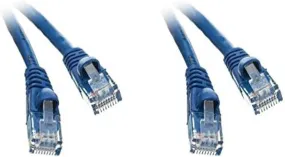 2 Pack, Cat6a Ethernet Patch Cable, Snagless/Molded Boot, 500 MHz, Blue, 35 Feet, CNE494581