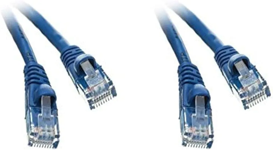 2 Pack, Cat6a Ethernet Patch Cable, Snagless/Molded Boot, 500 MHz, Blue, 35 Feet, CNE494581