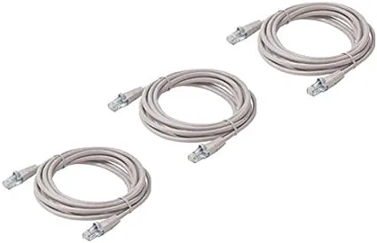 25 Feet Cat5e UTP Molded Patch Cord, Grey, 3-Pack (CNE438721)