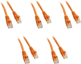 3-Feet Cat5e Snagless/Molded Boot Ethernet Patch Cable, 5-Pack - Orange (CNE47987)