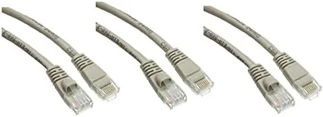 3 Pack, Cat5e Ethernet Patch Cable, Snagless/Molded Boot, 25 Feet, Gray (CNE506390)