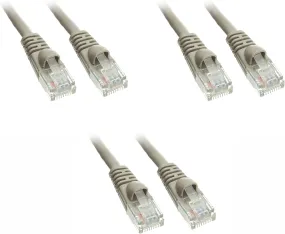 3 Pack Cat5e Snagless/Molded Boot, Ethernet Patch Cable 35 Feet Grey, CNE745297