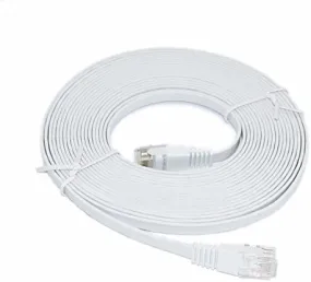 35-Feet Premium Ultra CAT6 550 MHz Flat Patch Cable, White (CNE52862)