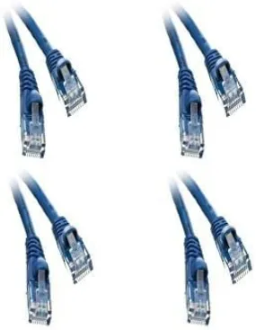 35 FT (10.6M) Cat5e Networking Ethernet UTP Patch Cable, 350Mhz, (35 Feet/10.6 Meters) Cat 5e Snagless Molded Boot Cable for PC / Router / PS4 / XBOX / Modem Blue ED743116 (4 Pack)