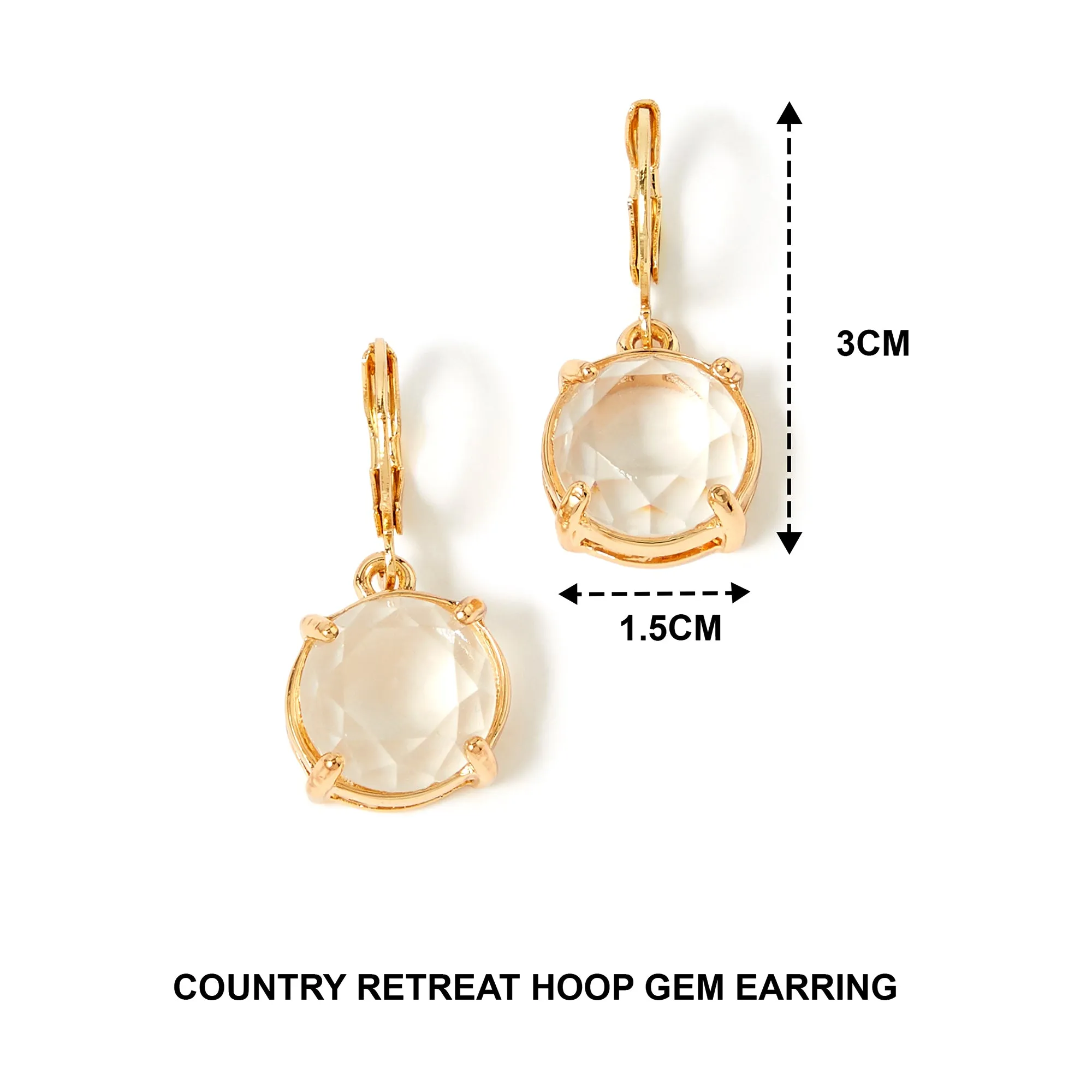 Accessorize London Women's Country Retreat White Hoop Gem Long Earring