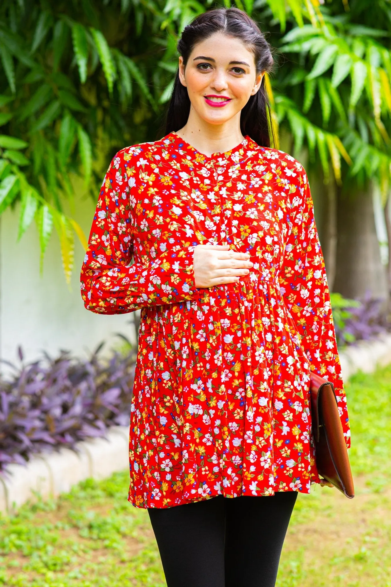 Autumn Floral Nursing Top