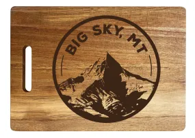 Big Sky Montana Souvenir  Wooden Cutting Board 10 x 14