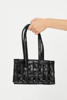 Black Woven Detail Handbag