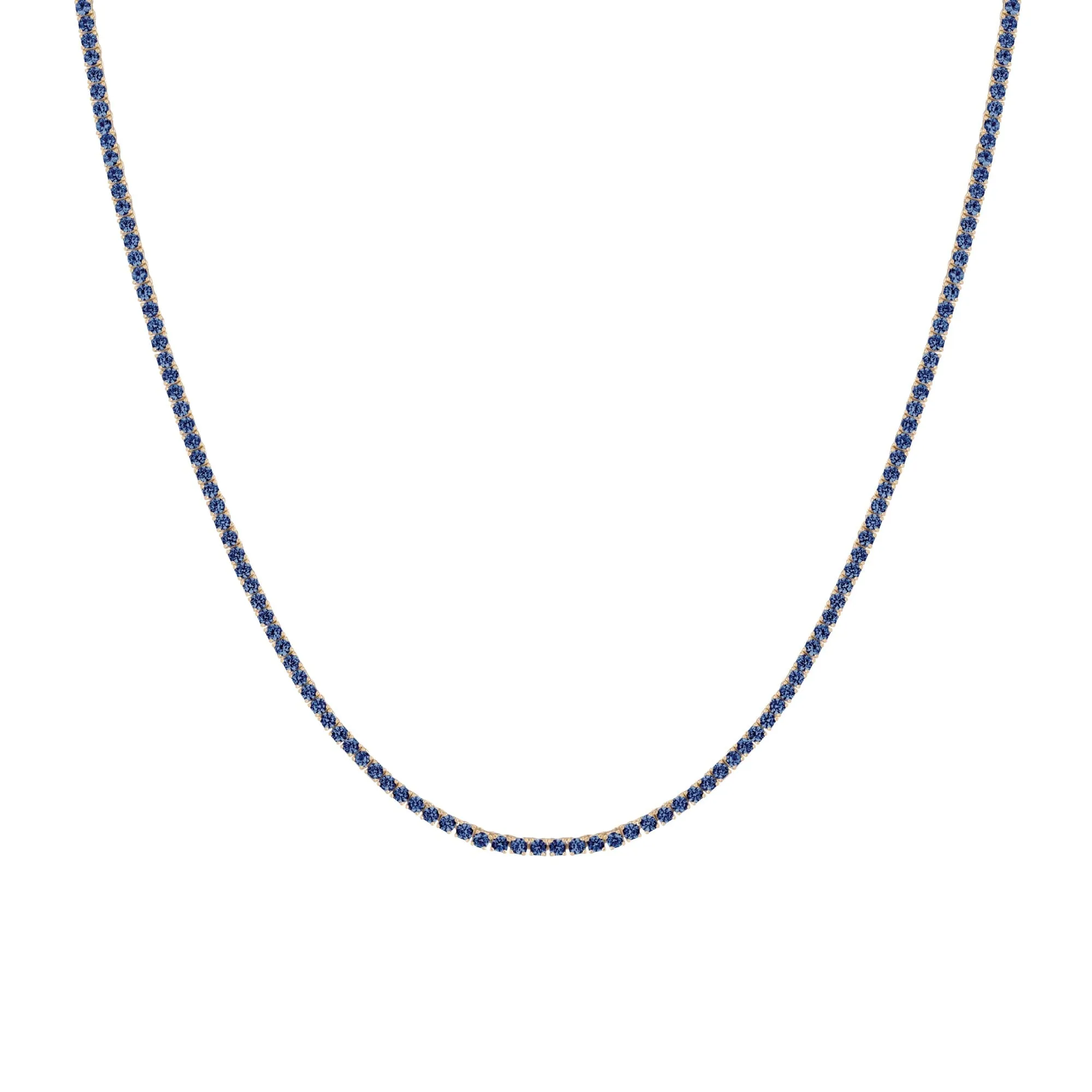 Blue Sapphire Tennis Necklace