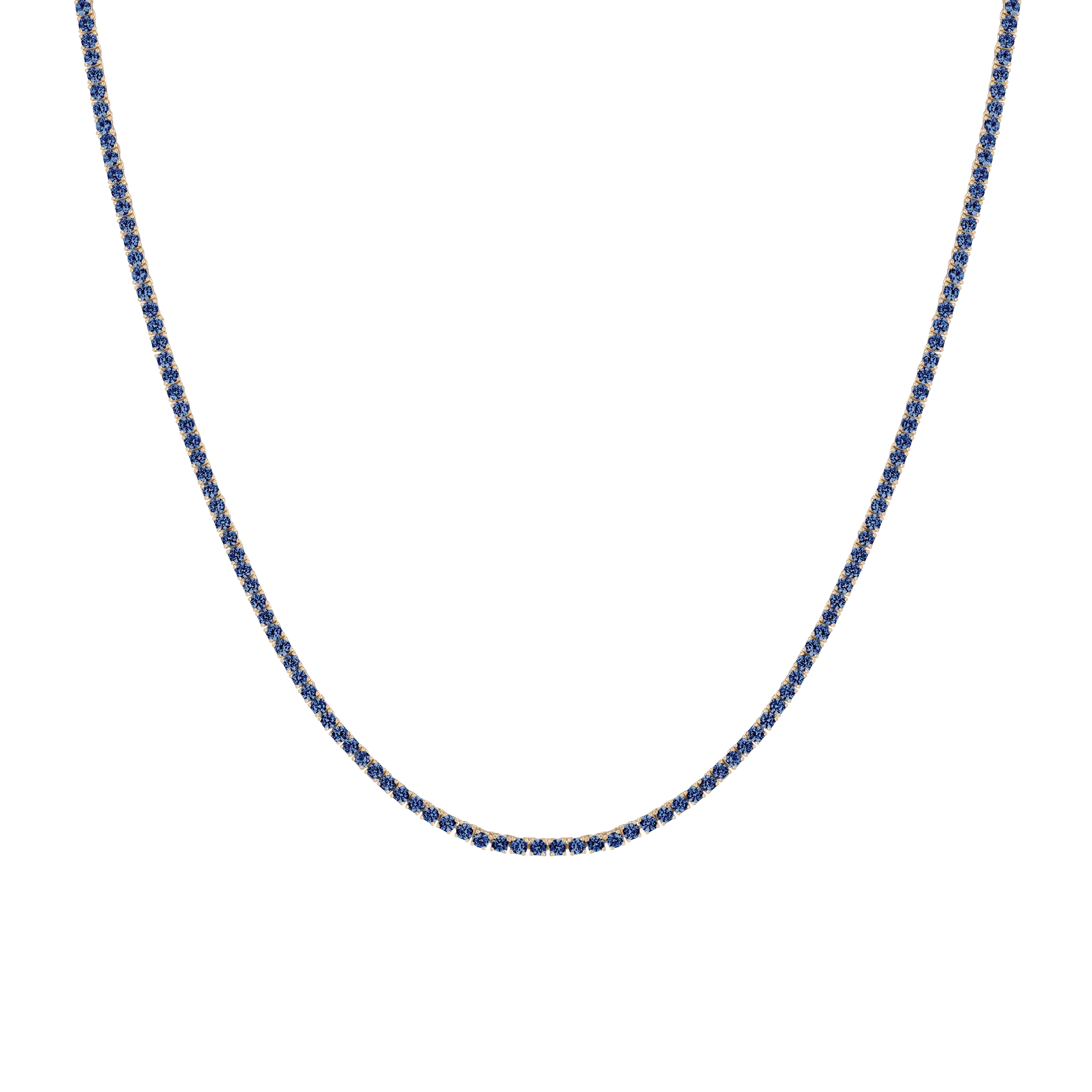 Blue Sapphire Tennis Necklace