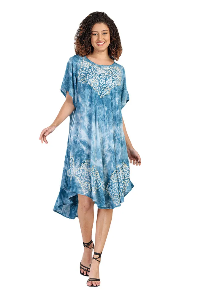 Blue Tie Dye Umbrella Dress