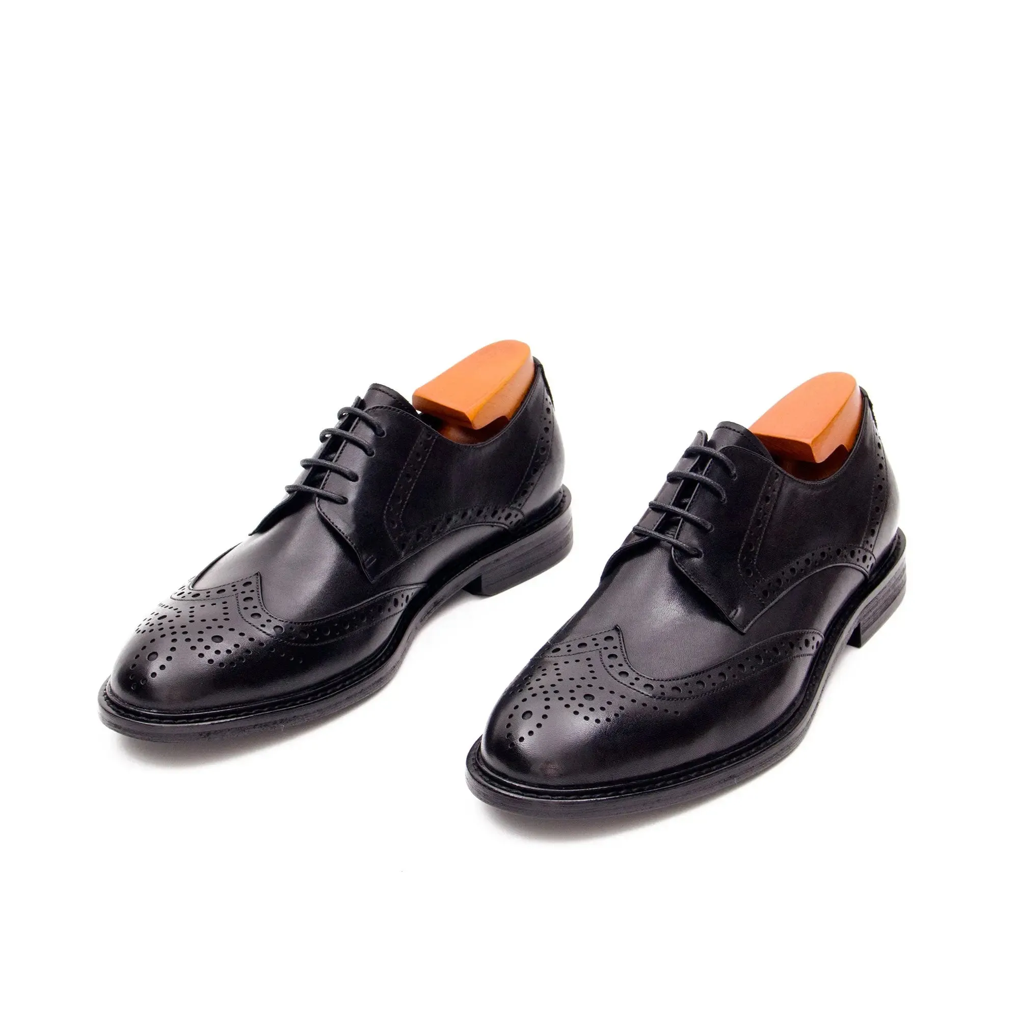 Brogue Carved Leather Derby Shoes 668-23