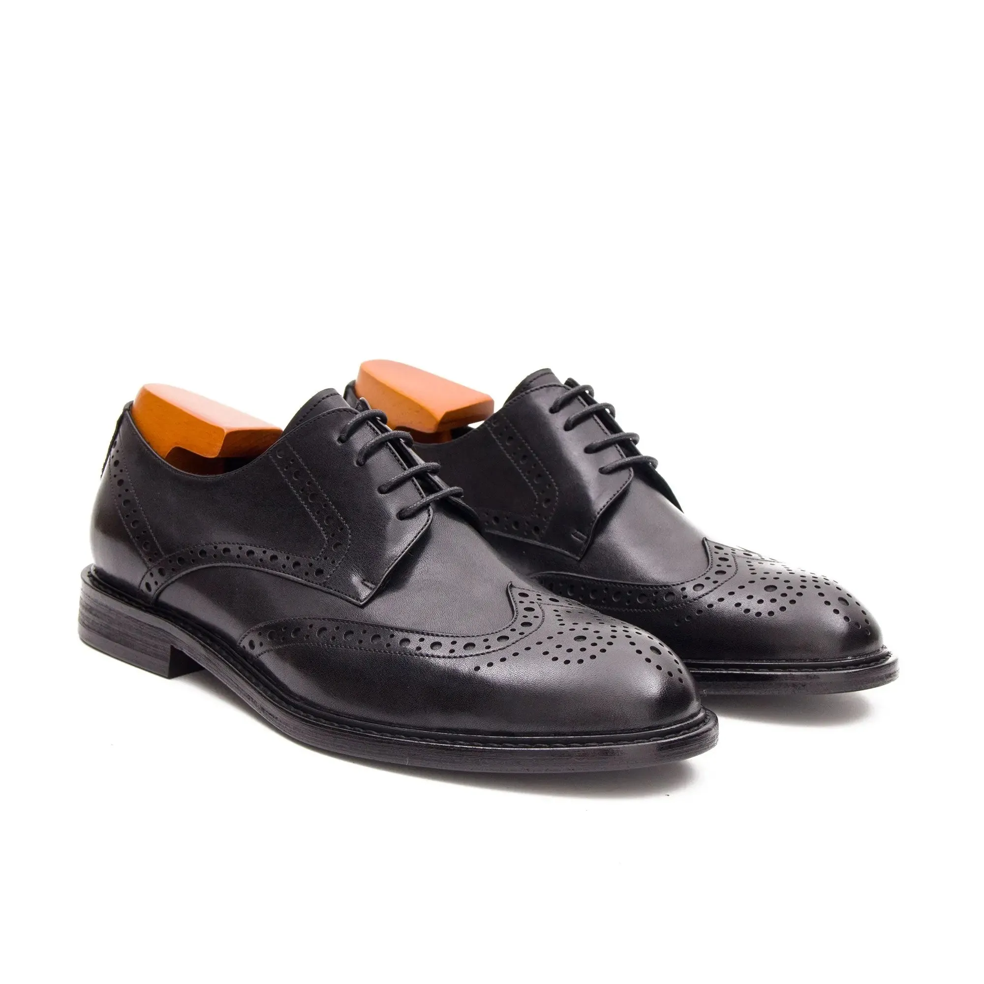 Brogue Carved Leather Derby Shoes 668-23