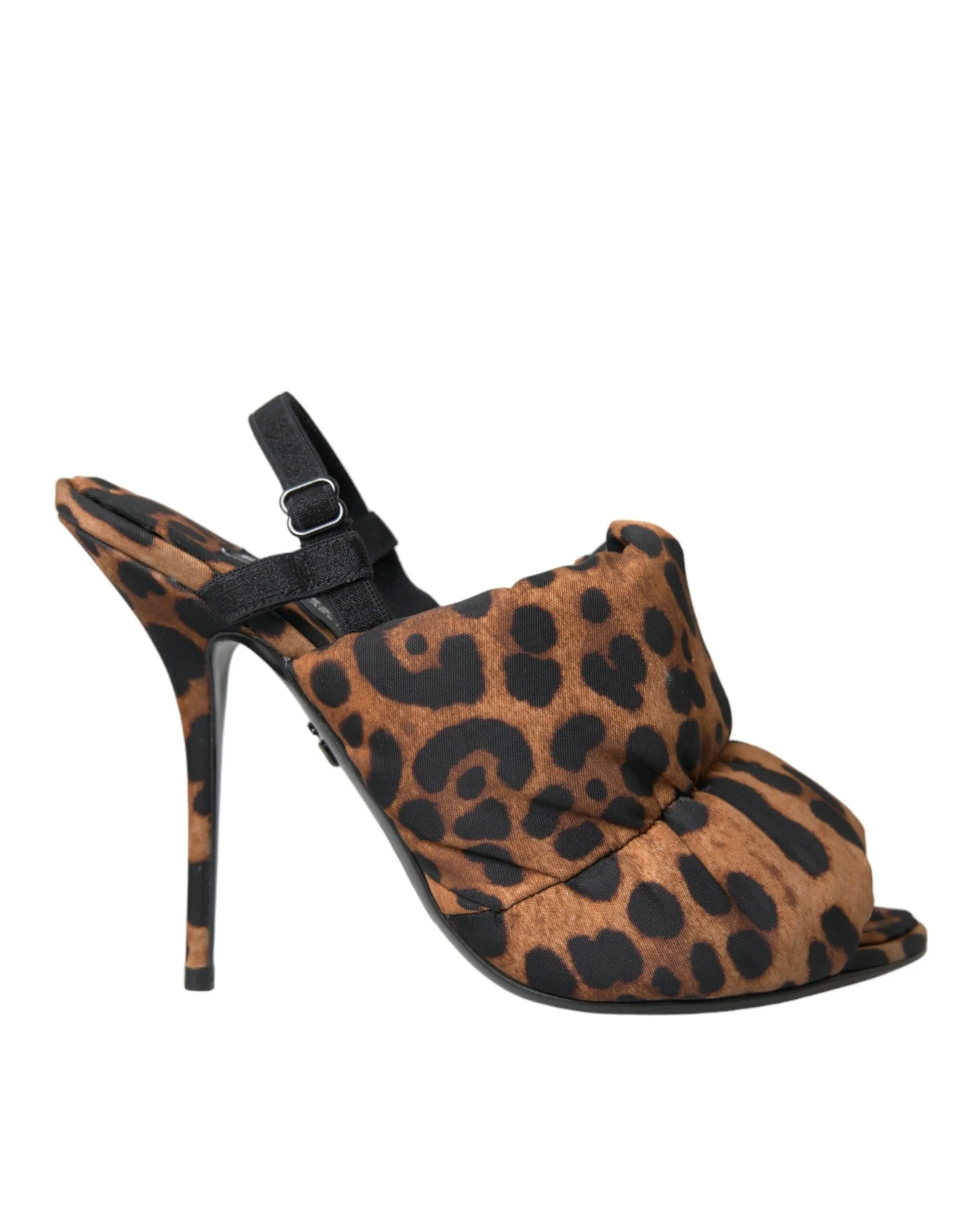 Brown Leopard Slingback Heels Sandals Shoes