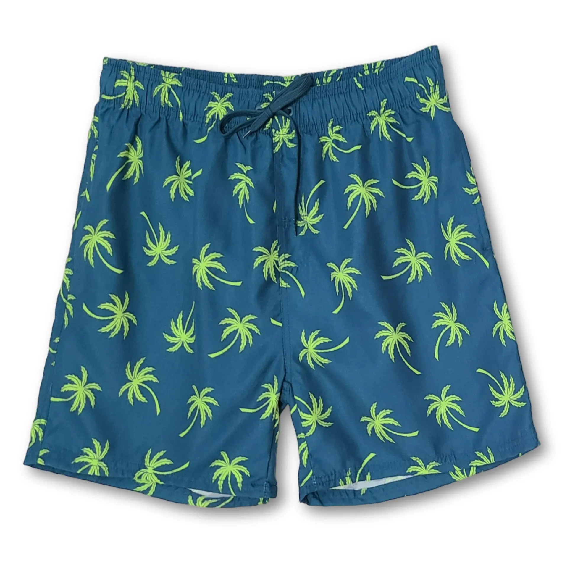 BURNSIDE APPAREL Men's Volley 6" Inseam Beach Pool Shorts Palm Print Swim Trunks