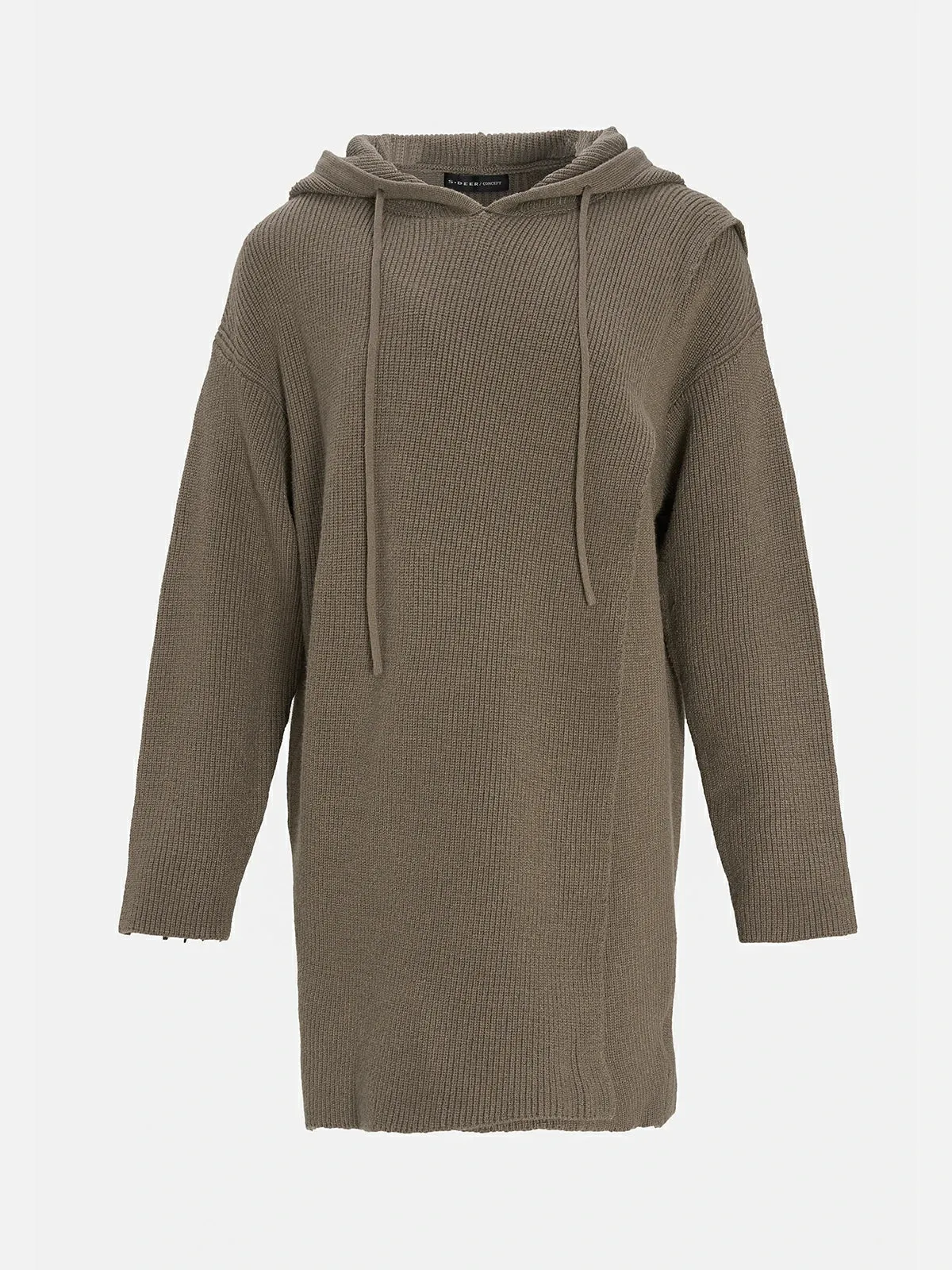 Casual Solid Color Hooded Knit Dress