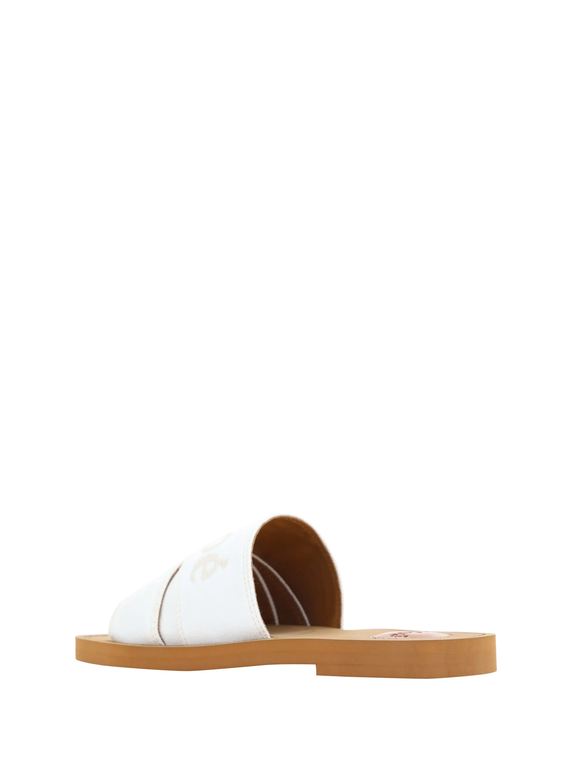 Chloé Elegant White Cotton Slide Women's Sandals