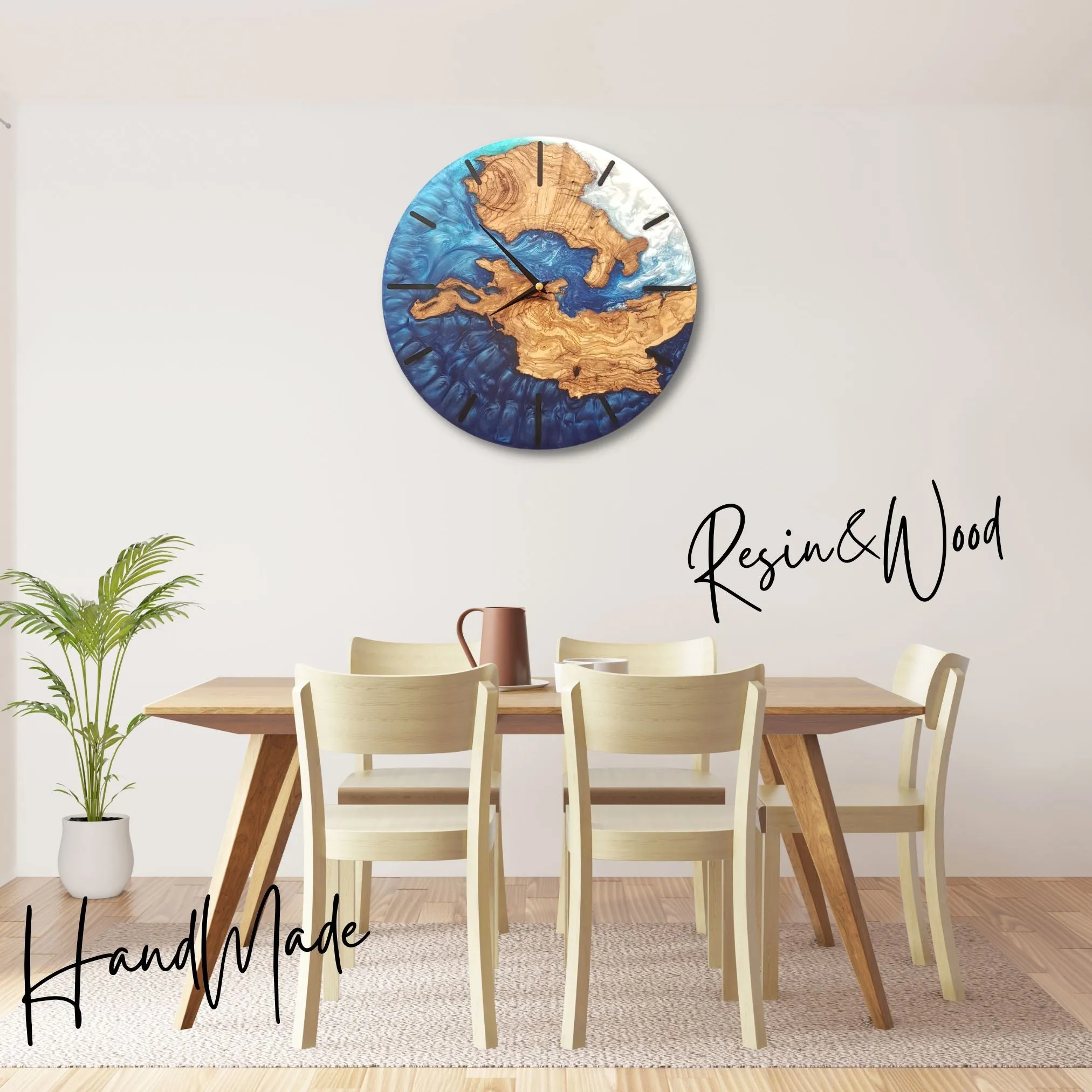 Coastal Azure Timekeeper | Premium Handmade Wall Clocks