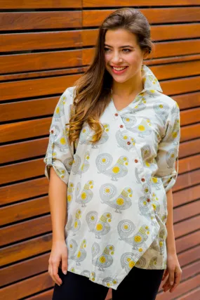 Cotton Serene Lemon Maternity & Nursing Top