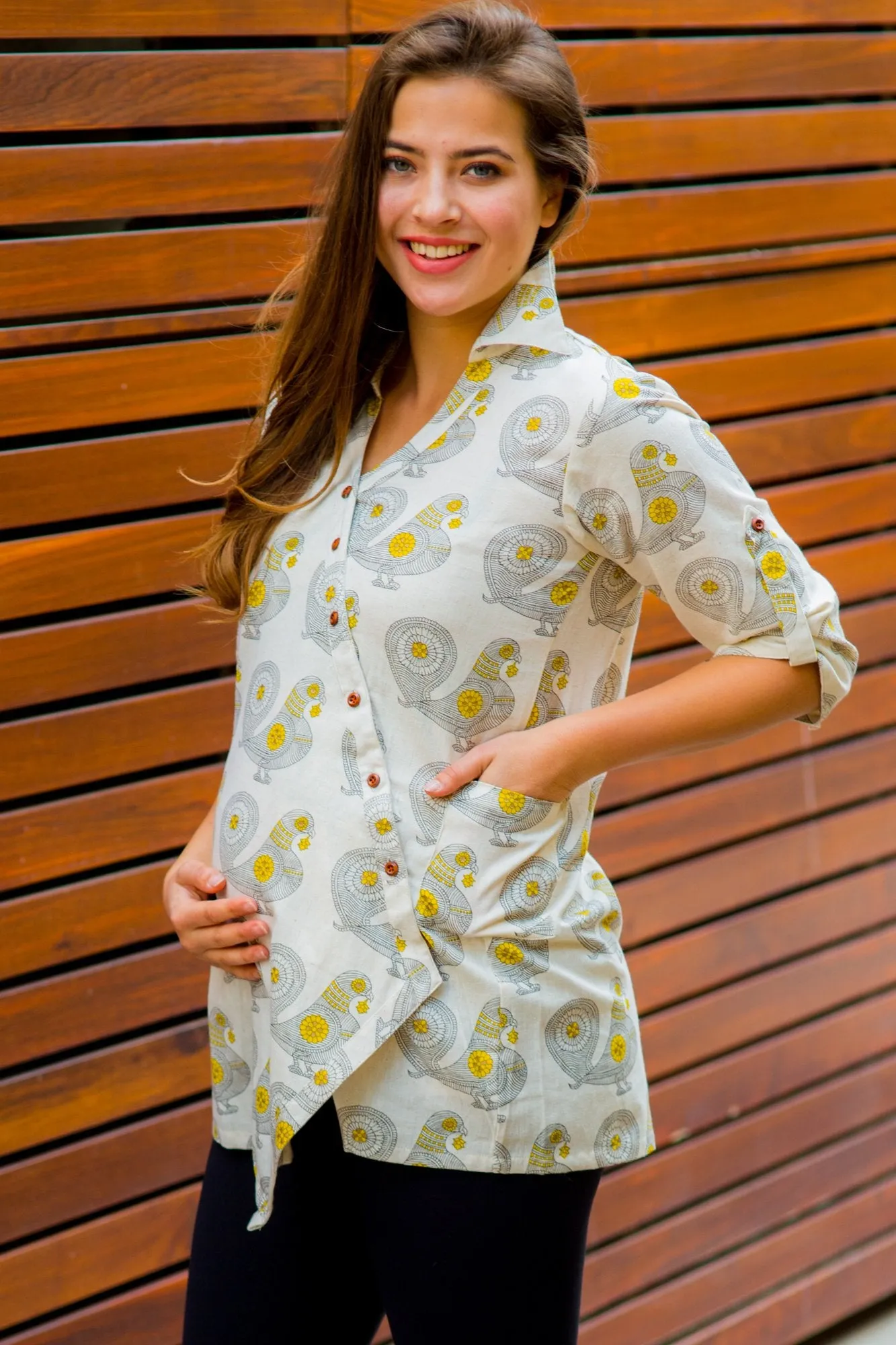 Cotton Serene Lemon Maternity & Nursing Top