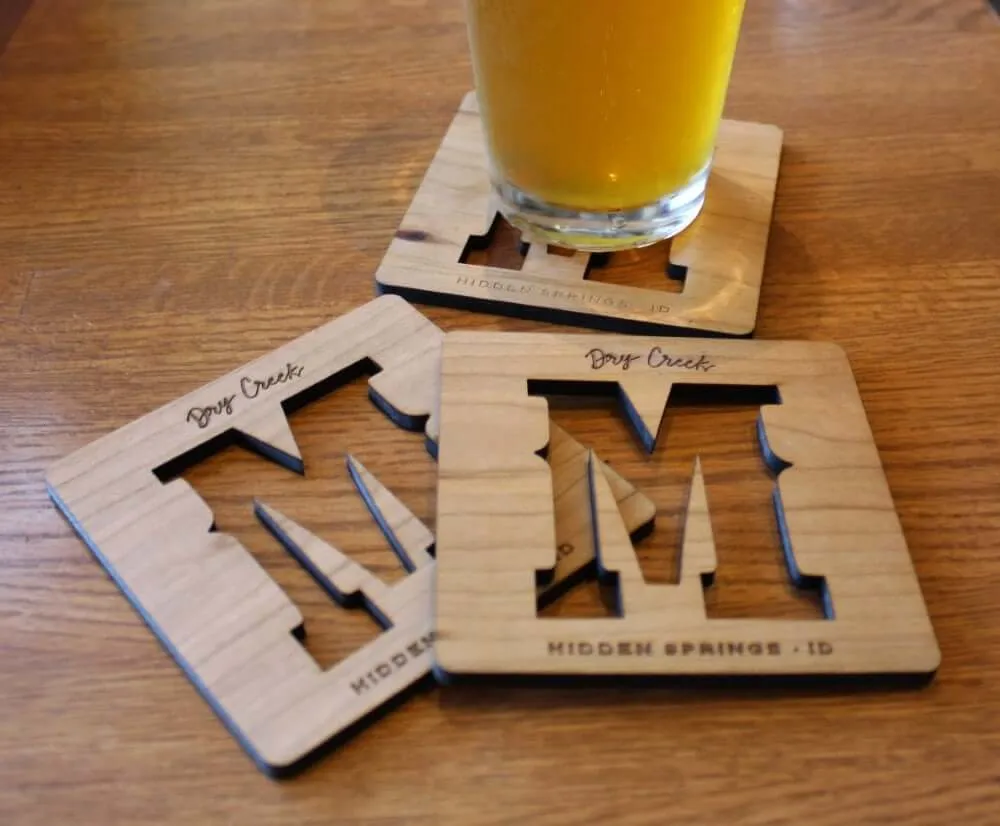 Customizable Wooden Coasters 4" (Circle Monogram) 4-Pack