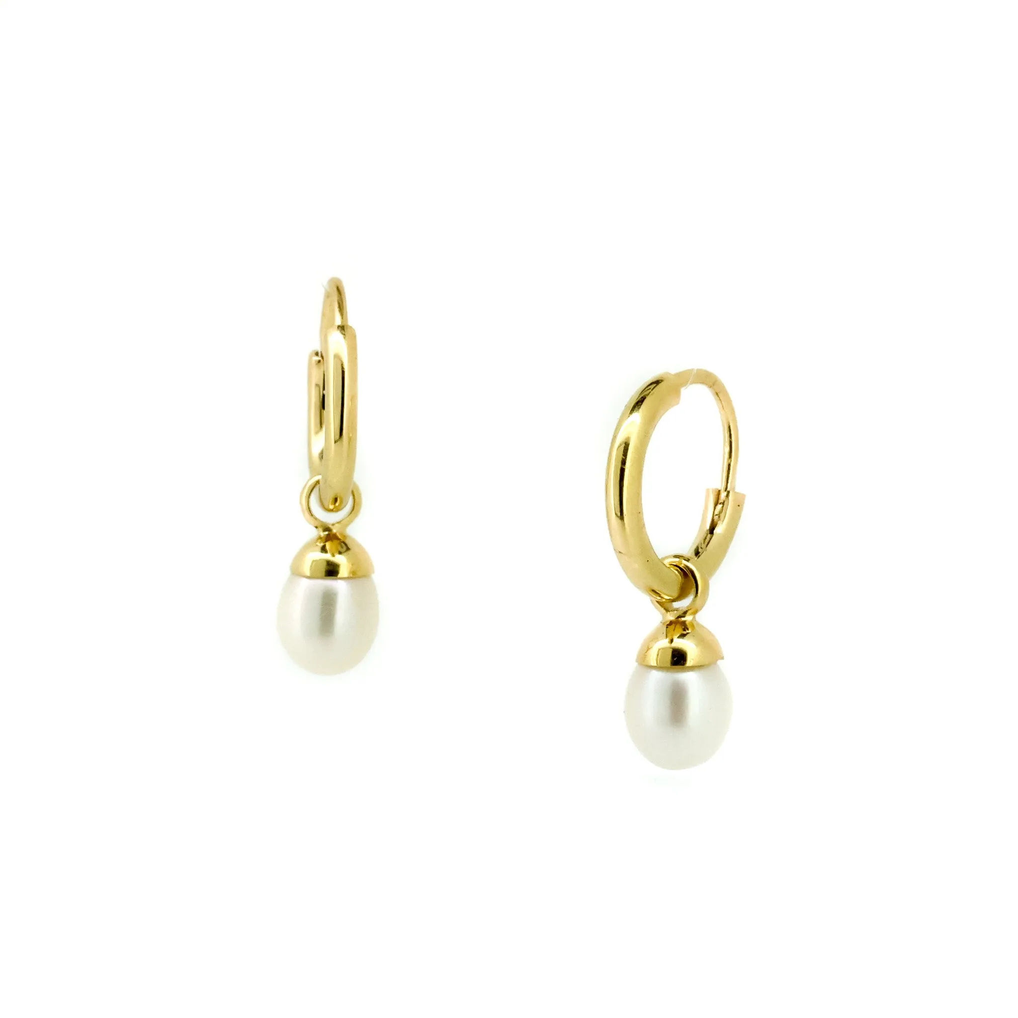 Dainty Eternal Summer Pearl Sleepers Gold 7mm