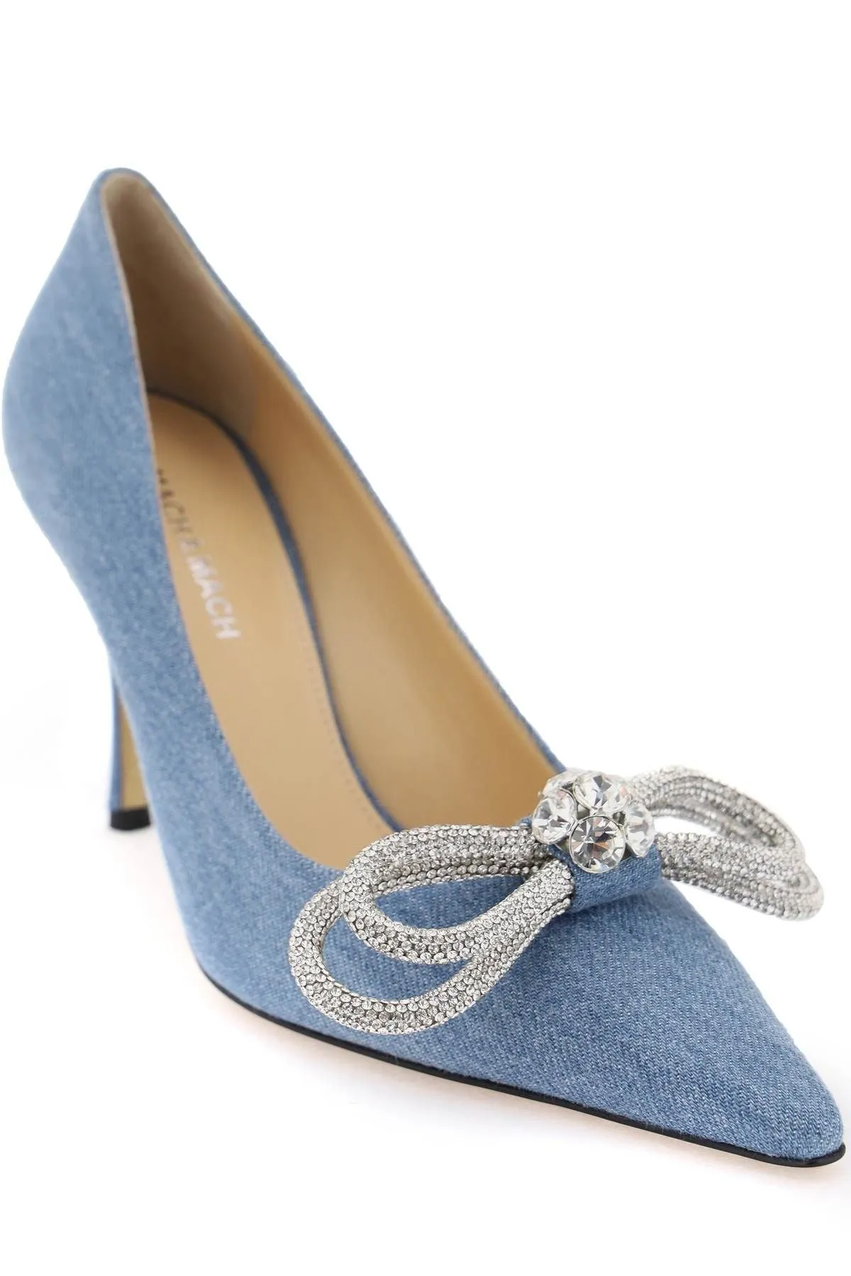 Denim Pumps With Crystals