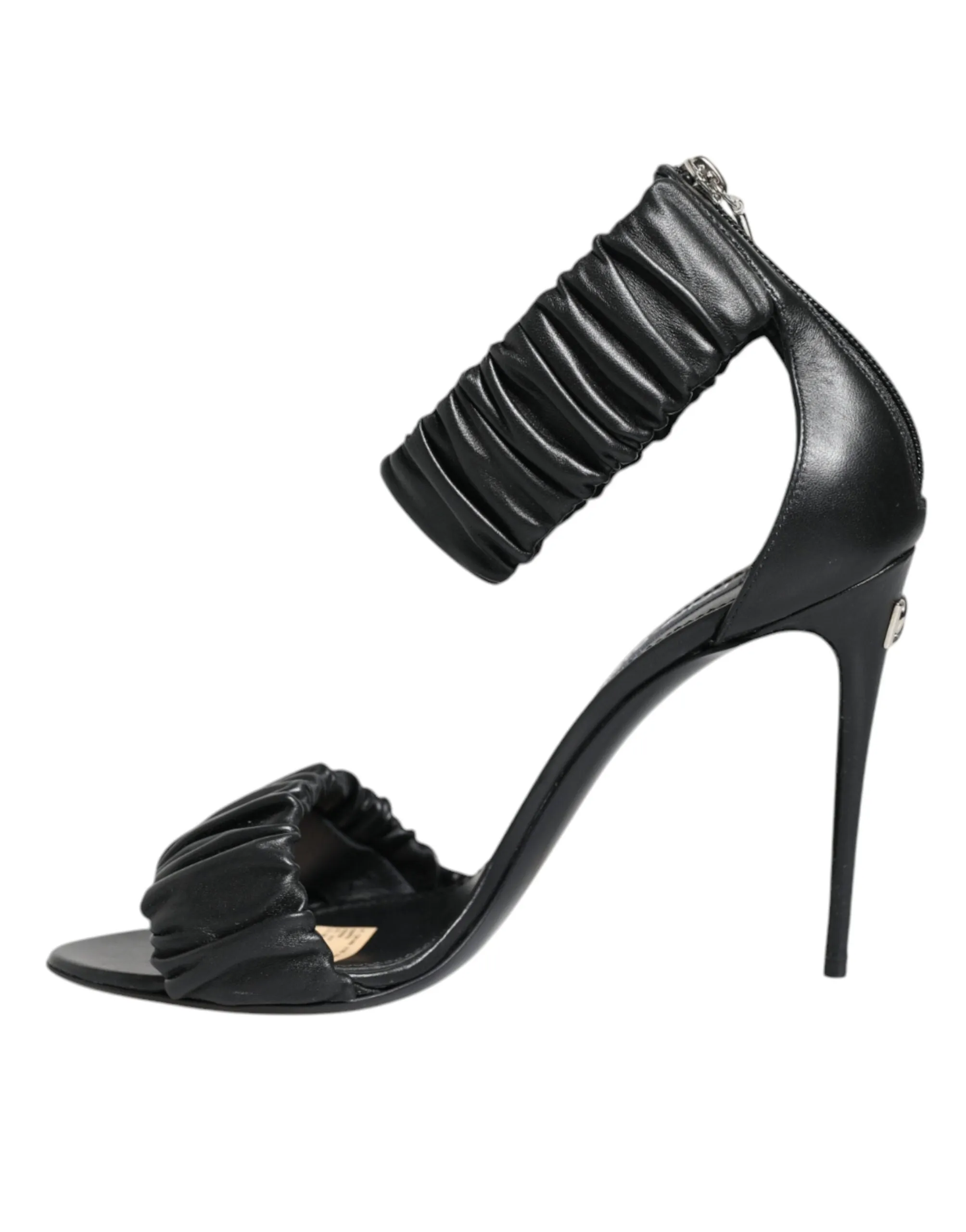 Dolce & Gabbana Black High Heels Ankle Strap Sandals Women's Shoes (Pre-Owned)