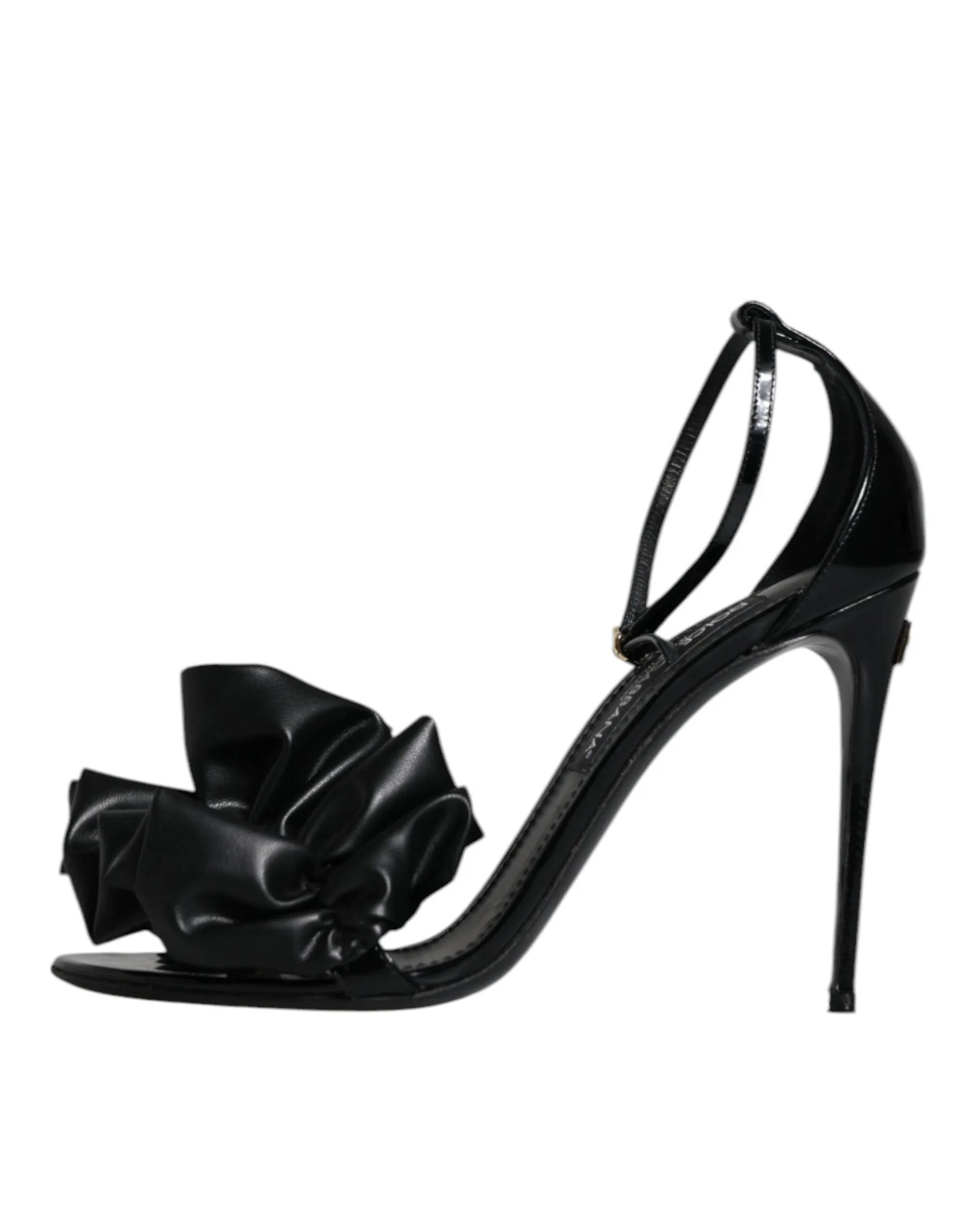 Dolce & Gabbana Black Leather Ankle Strap Heel Sandals Women's Shoes (Pre-Owned)