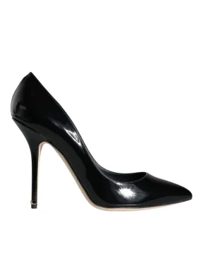 Dolce & Gabbana Black Patent Leather Bellucci Pumps Heels Women's Shoes