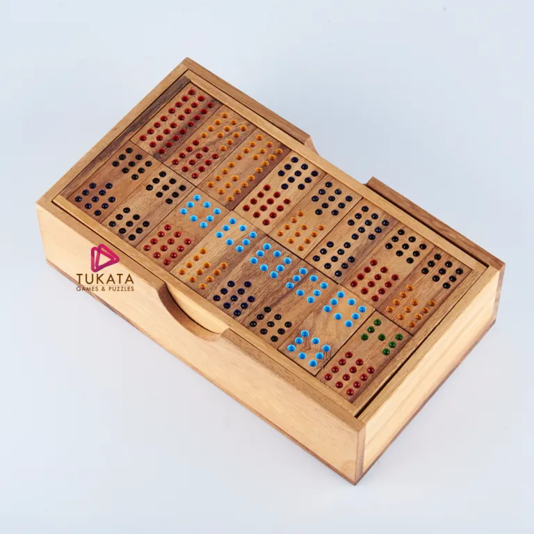 Dominoes Game wood Set 91 pieces Handmade Dominoes in Gift box