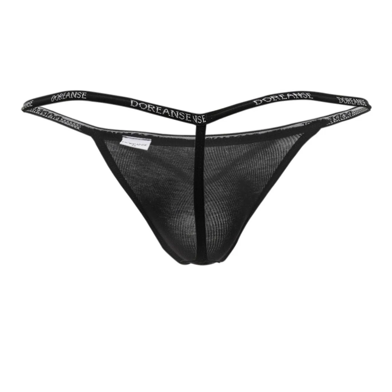 Doreanse 1330-BLK Ribbed Modal T-thong