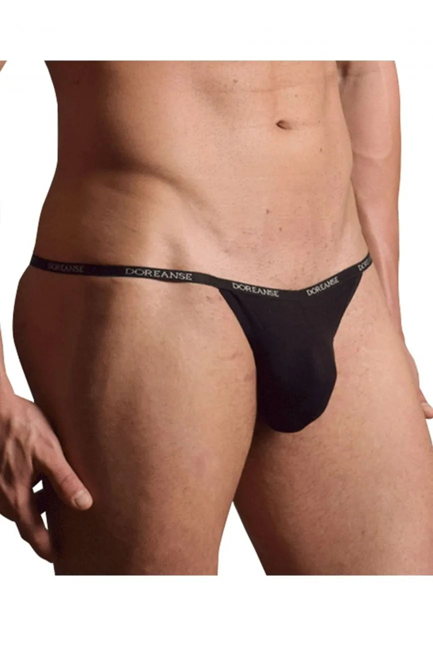 Doreanse 1330-BLK Ribbed Modal T-thong