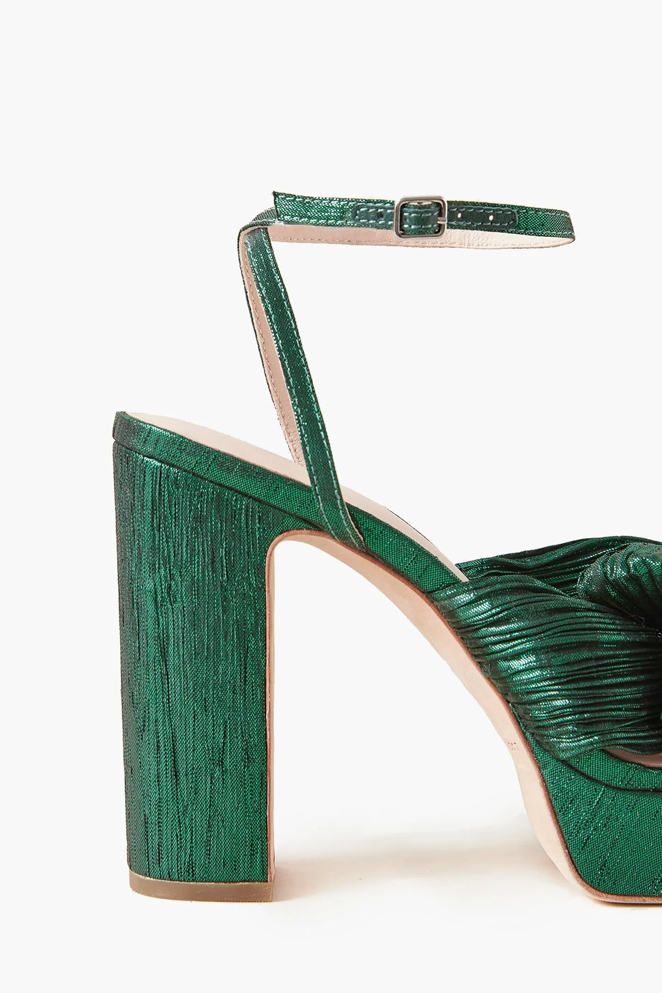 Emerald Lame Natalia Heels